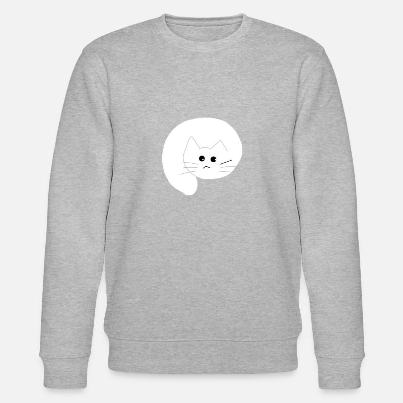 Katze weiss 1 - Stanley/Stella Unisex Bio-Sweatshirt CHANGER  - Grau meliert