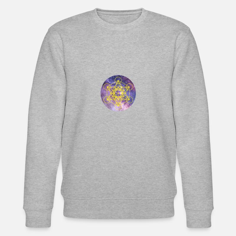 Cube de Métatron sur fond d'espace - Sweat bio CHANGER Stanley/Stella Unisexe - gris chiné
