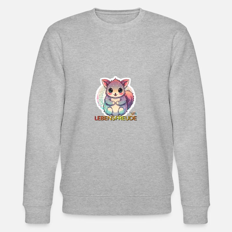 Werte mit Tieren: Lebensfreude - Stanley/Stella Unisex Bio-Sweatshirt CHANGER - Grau meliert