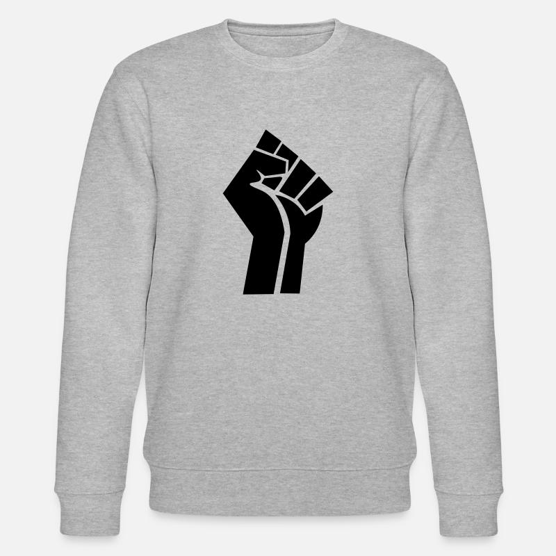 Menschenrechts Faust - Stanley/Stella Unisex Bio-Sweatshirt CHANGER  - Grau meliert