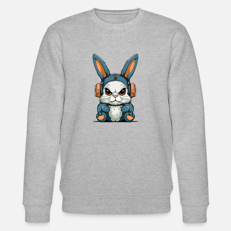Grump the grumpy rabbit - Stanley/Stella CHANGER Unisex Organic Sweatshirt - heather grey