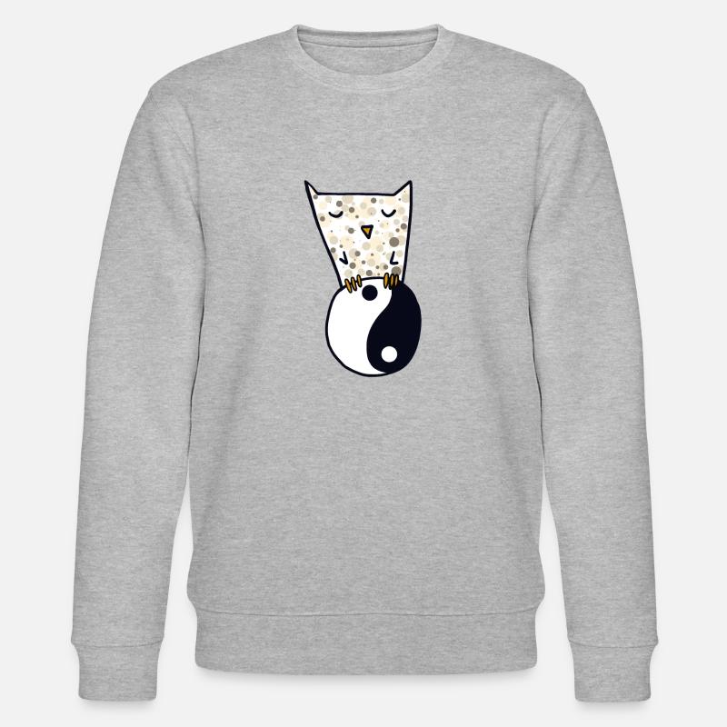 Eule und yin yang - Stanley/Stella Unisex Bio-Sweatshirt CHANGER - Grau meliert