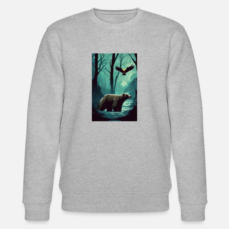 Tiere des Dunklen Waldes - Stanley/Stella Unisex Bio-Sweatshirt CHANGER  - Grau meliert