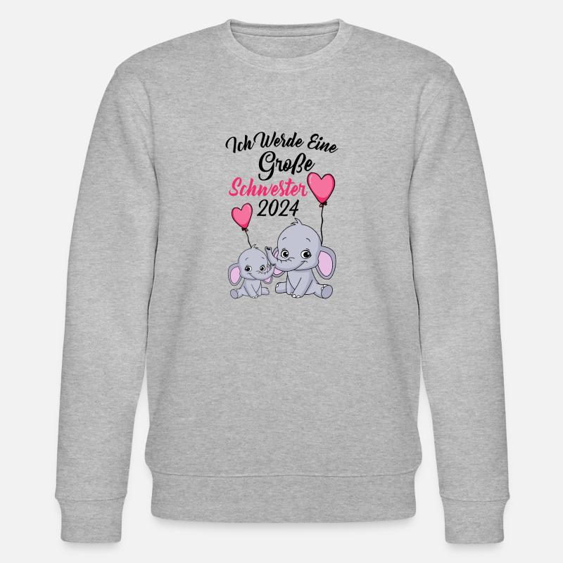 Große Schwester 2024 - Stanley/Stella Unisex Bio-Sweatshirt CHANGER - Grau meliert