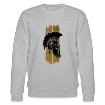 Macht des Gladiators: Helm der Arena - Stanley/Stella Unisex Bio-Sweatshirt CHANGER  - Grau meliert - Vorne - Nik (191cm) & Marisol (170cm)