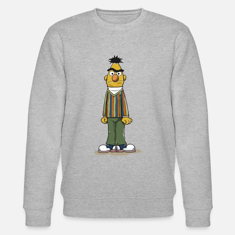 Sesamstraße Bert Pose - Stanley/Stella Unisex Bio-Sweatshirt CHANGER  - Grau meliert