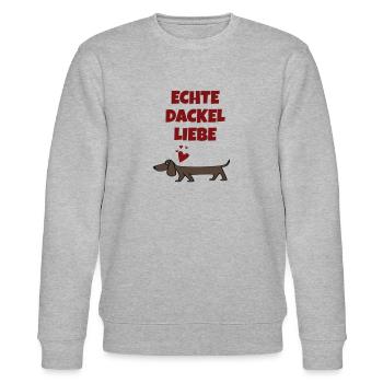 Echte Dackelliebe - Stanley/Stella Unisex Bio-Sweatshirt CHANGER  - Grau meliert - Vorne - Nik (191cm) & Marisol (170cm)