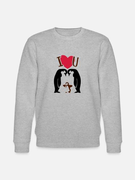 Pinguinfamilie - Pinguin - Eltern - Stanley/Stella Unisex Bio-Sweatshirt CHANGER  - Grau meliert