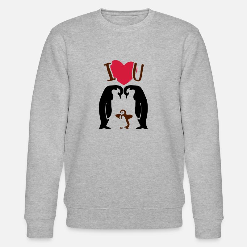 Pinguinfamilie - Pinguin - Eltern - Stanley/Stella Unisex Bio-Sweatshirt CHANGER  - Grau meliert