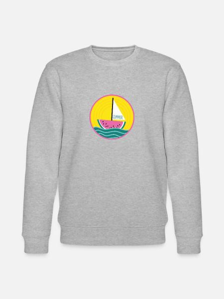 Summer sailboat watermelon - Stanley/Stella CHANGER Unisex Organic Sweatshirt - heather grey