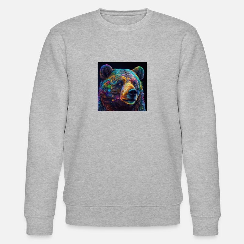 Farbiger Bär, einzigartiges Design - Stanley/Stella Unisex Bio-Sweatshirt CHANGER  - Grau meliert