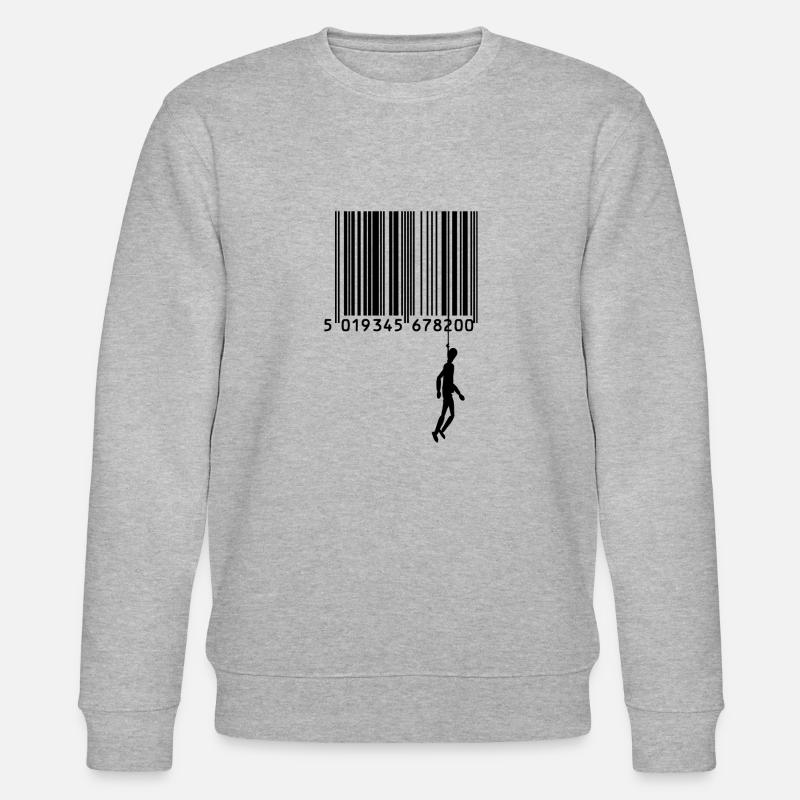 Marionette am Barcode - Stanley/Stella Unisex Bio-Sweatshirt CHANGER  - Grau meliert