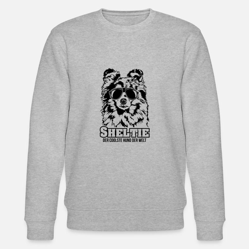 SHELTIE coolster Hund Hundespruch Wilsigns - Stanley/Stella Unisex Bio-Sweatshirt CHANGER - Grau meliert