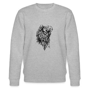Eule - Stanley/Stella Unisex Bio-Sweatshirt CHANGER  - Grau meliert - Vorne - Nik (191cm) & Marisol (170cm)
