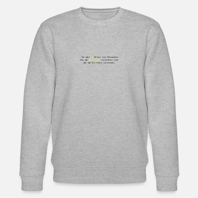 Binary Joke - Stanley/Stella Unisex Bio-Sweatshirt CHANGER  - Grau meliert