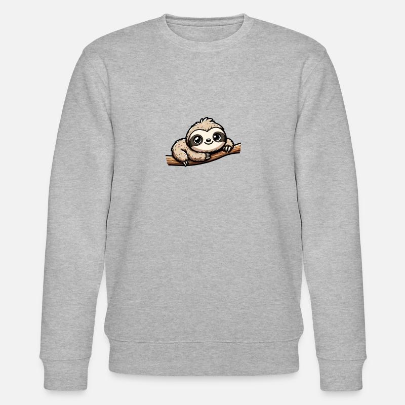 Faultier auf Ast - Stanley/Stella Unisex Bio-Sweatshirt CHANGER - Grau meliert