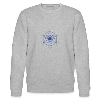 Sacred Geometry - Stanley/Stella CHANGER Unisex Organic Sweatshirt - heather grey - Front - Nik (191cm) & Marisol (170cm)