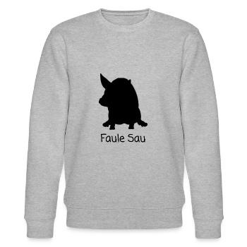 Faule Sau - Stanley/Stella Unisex Bio-Sweatshirt CHANGER  - Grau meliert - Vorne - Nik (191cm) & Marisol (170cm)