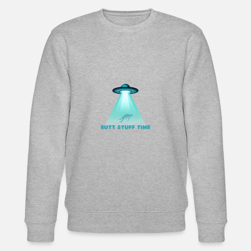 Funny UFO Abduction Human Experiments - Stanley/Stella Unisex Bio-Sweatshirt CHANGER  - Grau meliert