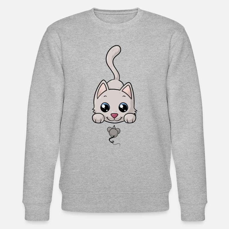 chat bande dessinée douce - Sweat bio CHANGER Stanley/Stella Unisexe - gris chiné