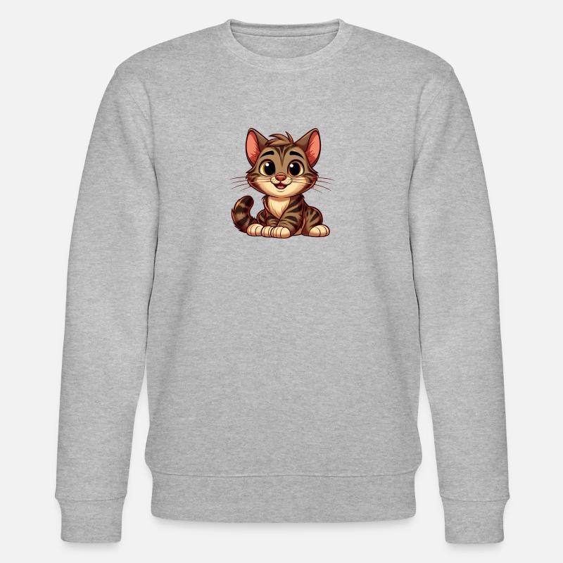Katze Tiger 2 - Stanley/Stella Unisex Bio-Sweatshirt CHANGER  - Grau meliert