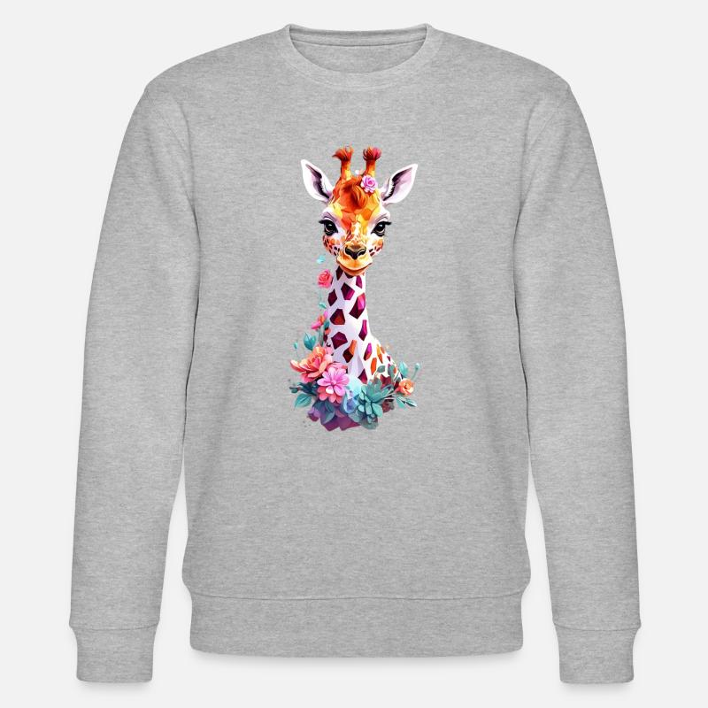 Giraffe V1 24 01 - Stanley/Stella Unisex Bio-Sweatshirt CHANGER  - Grau meliert