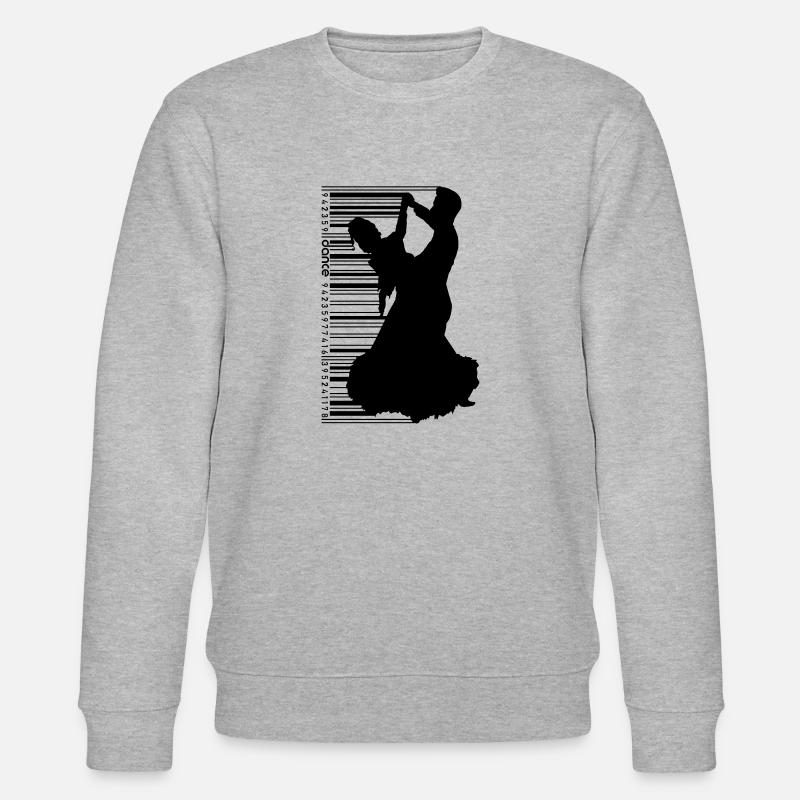 Tanzpaar im QR Code Style - Stanley/Stella Unisex Bio-Sweatshirt CHANGER  - Grau meliert