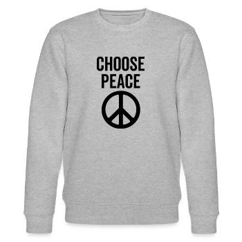 Wählen Sie Peace - Stanley/Stella Unisex Bio-Sweatshirt CHANGER  - Grau meliert - Vorne - Nik (191cm) & Marisol (170cm)