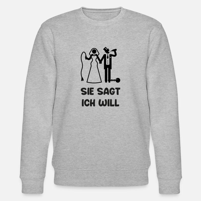 Poltern sie sagt ich will - Stanley/Stella Unisex Bio-Sweatshirt CHANGER  - Grau meliert