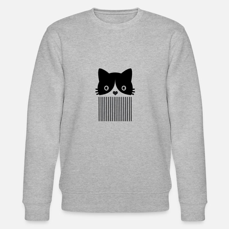 Katze Design - Stanley/Stella Unisex Bio-Sweatshirt CHANGER  - Grau meliert