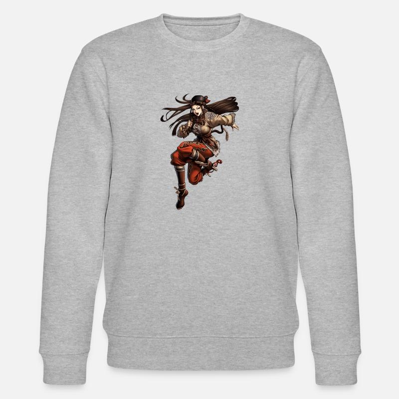 Shaolin Manga Mädchen - Stanley/Stella Unisex Bio-Sweatshirt CHANGER  - Grau meliert