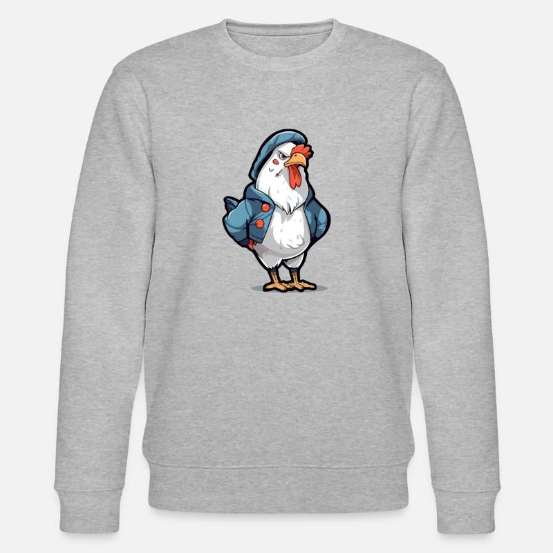 Bobby, der mürrische Hahn - Stanley/Stella Unisex Bio-Sweatshirt CHANGER  - Grau meliert