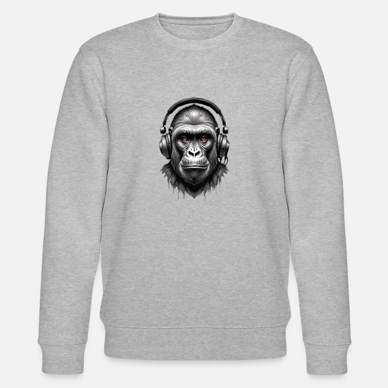 Techno Gorilla - Stanley/Stella Unisex Bio-Sweatshirt CHANGER  - Grau meliert