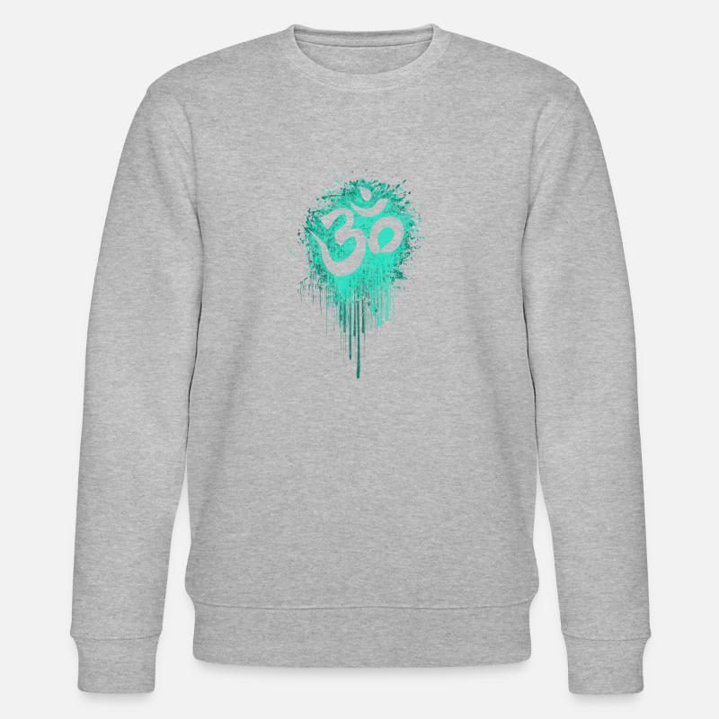 Psychedelic Om Goa Psytrance Splash - Stanley/Stella Unisex Bio-Sweatshirt CHANGER  - Grau meliert