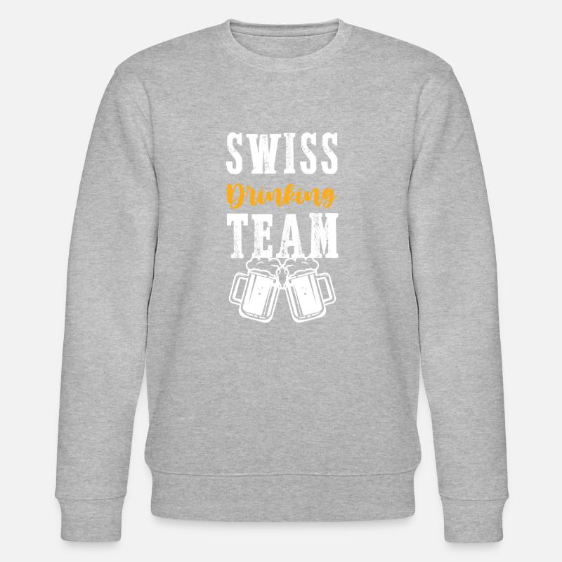 Schweiz Drinking Team Swiss - Stanley/Stella Unisex Bio-Sweatshirt CHANGER - Grau meliert