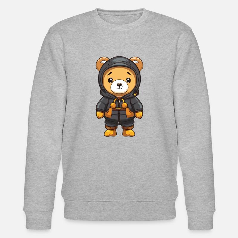 Bär Winter Comic Niedlich - Stanley/Stella Unisex Bio-Sweatshirt CHANGER  - Grau meliert