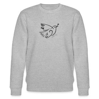 Friedenstaube - Picasso Graffiti - Stanley/Stella Unisex Bio-Sweatshirt CHANGER  - Grau meliert - Vorne - Nik (191cm) & Marisol (170cm)