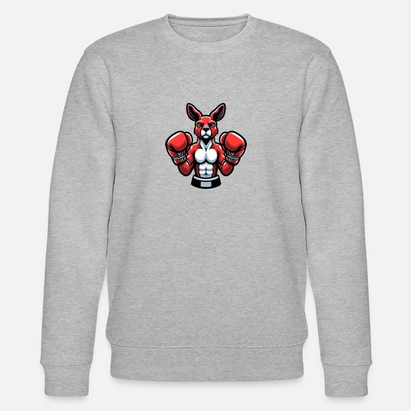 Boxendes Känguru - Stanley/Stella Unisex Bio-Sweatshirt CHANGER  - Grau meliert