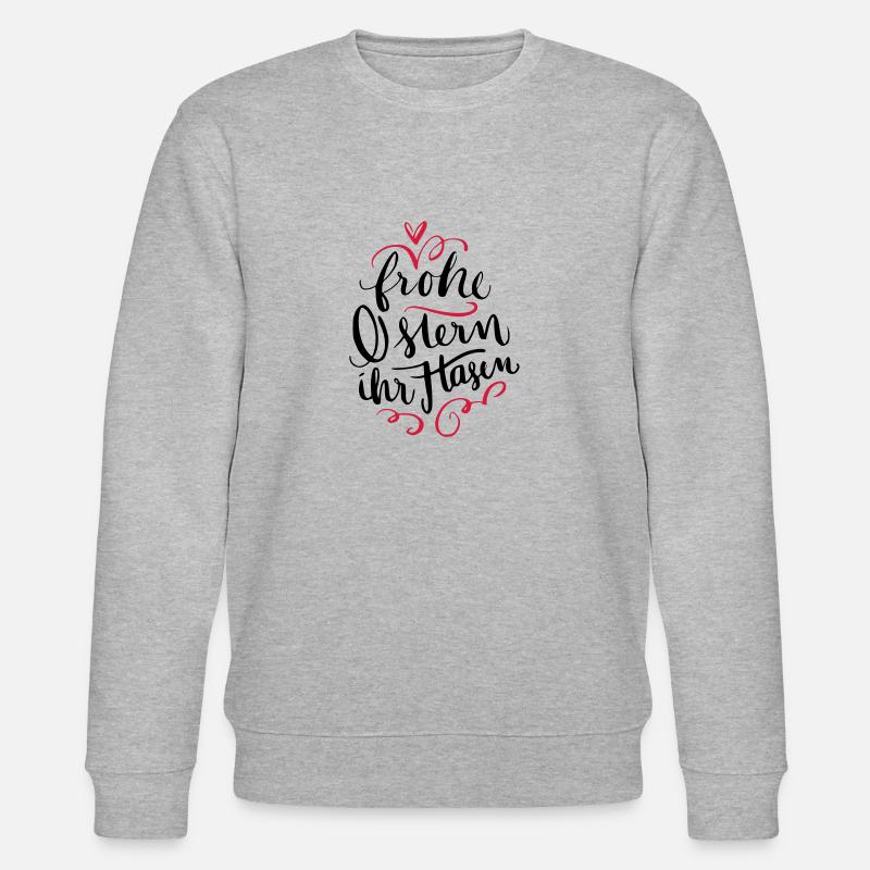 Joyeuses Pâques leurs lièvres - Sweat bio CHANGER Stanley/Stella Unisexe - gris chiné