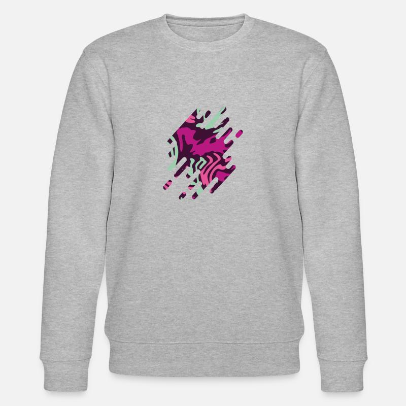 Fleck Tarnmuster Motiv violett - Stanley/Stella Unisex Bio-Sweatshirt CHANGER  - Grau meliert