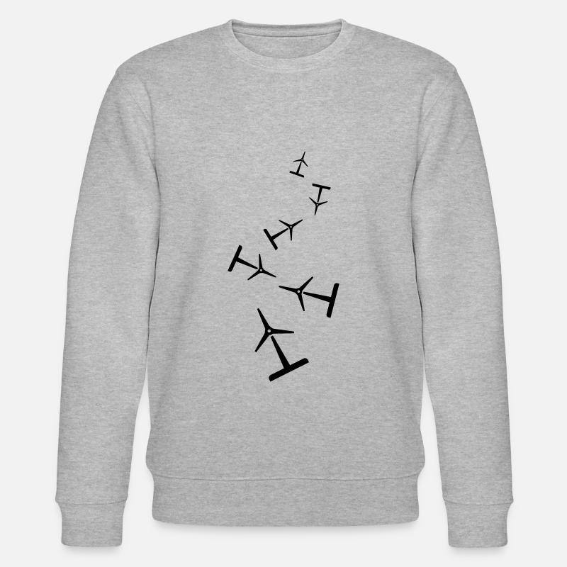 Windrad Silhouette - Stanley/Stella Unisex Bio-Sweatshirt CHANGER  - Grau meliert