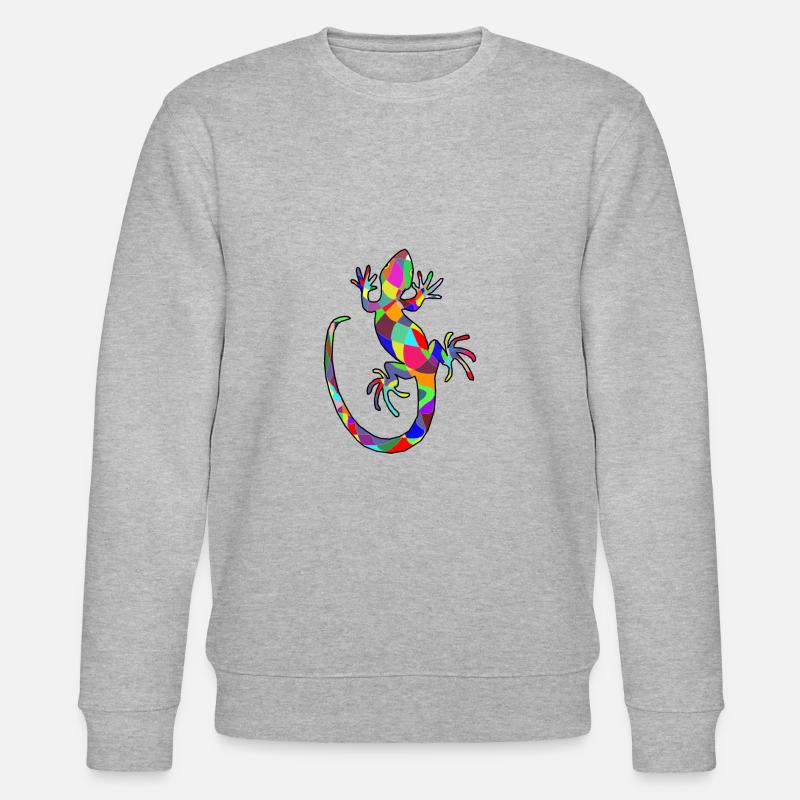 bunter gecko - Stanley/Stella Unisex Bio-Sweatshirt CHANGER  - Grau meliert
