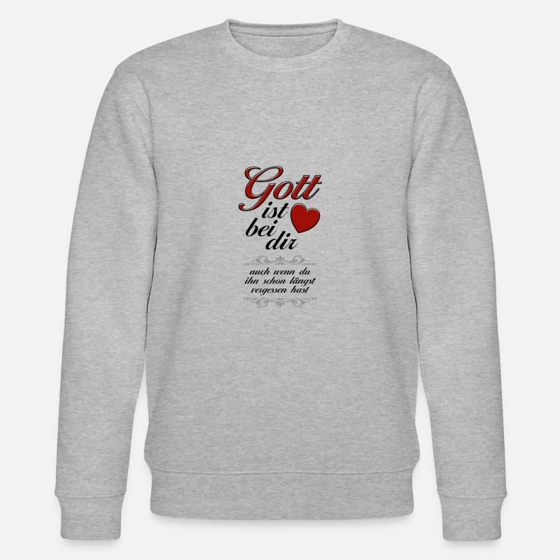 Gott ist bei dir - Stanley/Stella Unisex Bio-Sweatshirt CHANGER  - Grau meliert