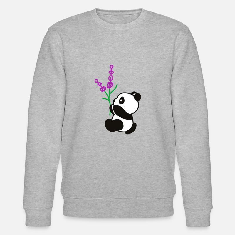 Panda Blume - Stanley/Stella Unisex Bio-Sweatshirt CHANGER  - Grau meliert