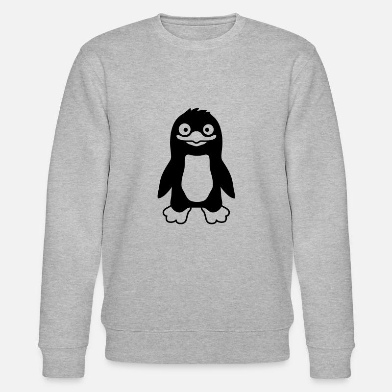 Ulkiger lustiger Pinguin grinst - Stanley/Stella Unisex Bio-Sweatshirt CHANGER  - Grau meliert