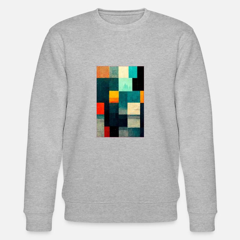 Abstract Pixel Art - Stanley/Stella Unisex Bio-Sweatshirt CHANGER  - Grau meliert