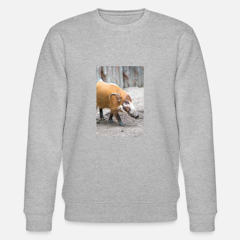 Buschschwein oder Rotflussschwein Pinselohrschwein - Stanley/Stella Unisex Bio-Sweatshirt CHANGER  - Grau meliert