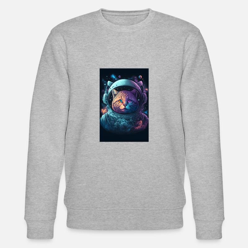 Chat de l’espace - Sweat bio CHANGER Stanley/Stella Unisexe - gris chiné