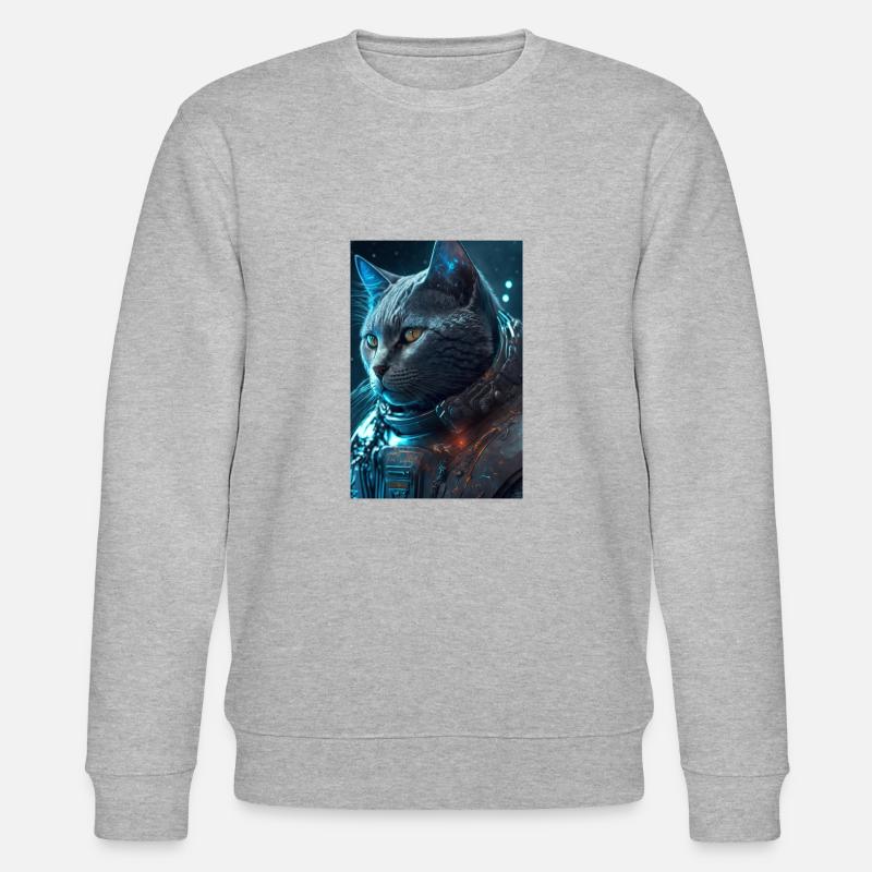 Chat dans l’espace - Sweat bio CHANGER Stanley/Stella Unisexe - gris chiné