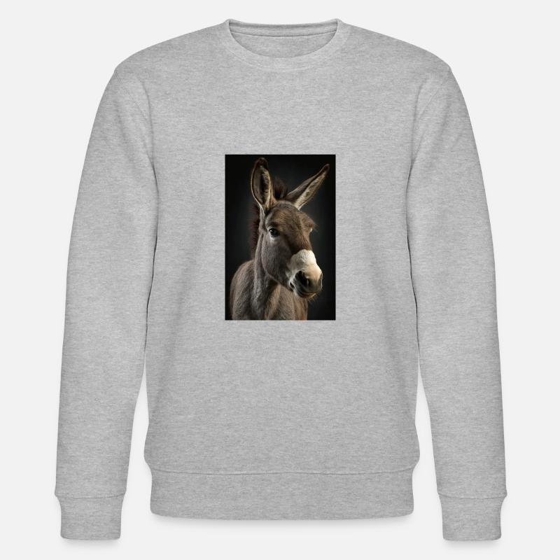 Esel Realistisch Cool - Stanley/Stella Unisex Bio-Sweatshirt CHANGER  - Grau meliert